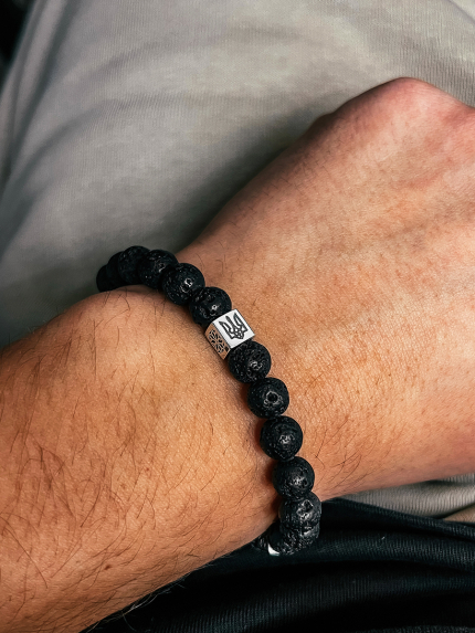 Браслет вулканічний камінь Срібло 925° 75268