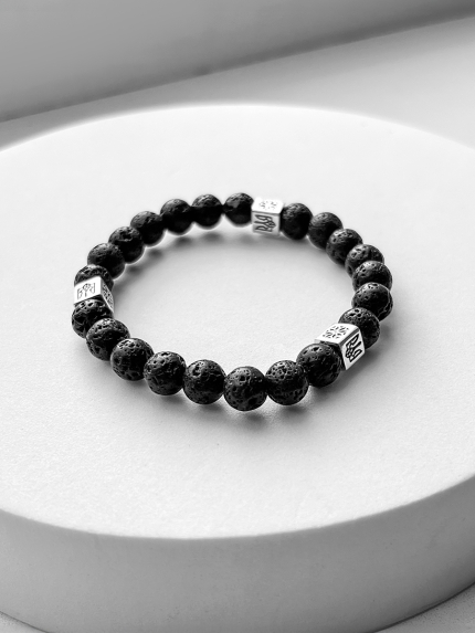 Браслет вулканічний камінь Срібло 925° 75268