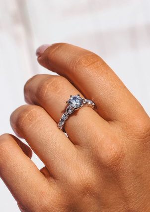 Каблучка Фіаніт (8А) Срібло 925° (родій) LZR13P6