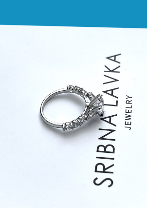 Каблучка Фіаніт (8А) Срібло 925° (родій) LZR13P6