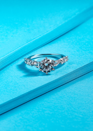 Каблучка Фіаніт (8А) Срібло 925° (родій) LZR13P6