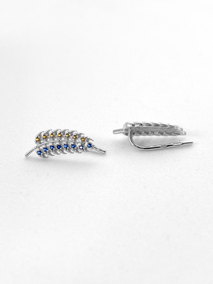 Kolczyki cyjanitowe Srebro 925° (rod) 132790