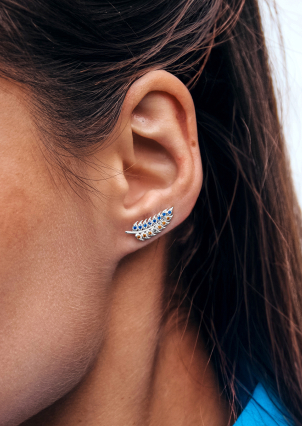 Сережки фіаніт Срібло 925° (родій) 132790