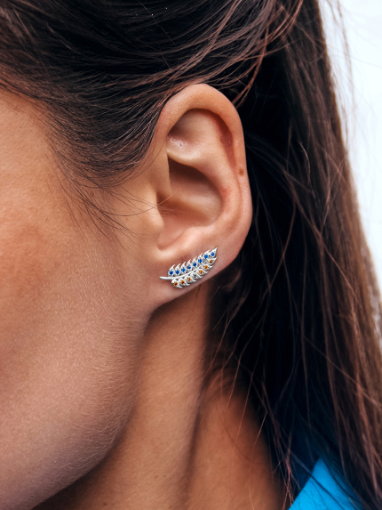 Kolczyki cyjanitowe Srebro 925° (rod) 132790