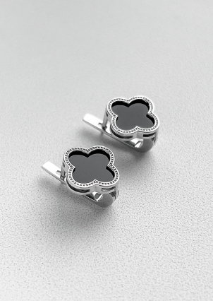 Сережки онікс Срібло 925° (родій) 000199