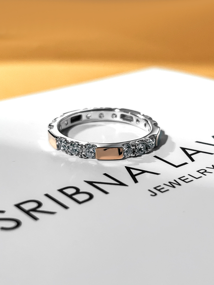 Каблучка фіаніт Срібло 925° золото 375° 000647