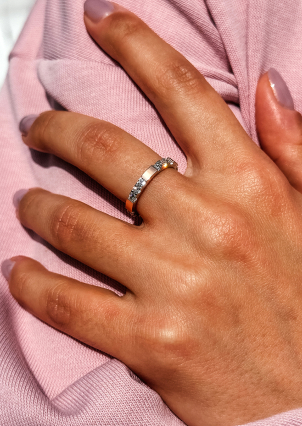 Каблучка фіаніт Срібло 925° золото 375° 000647