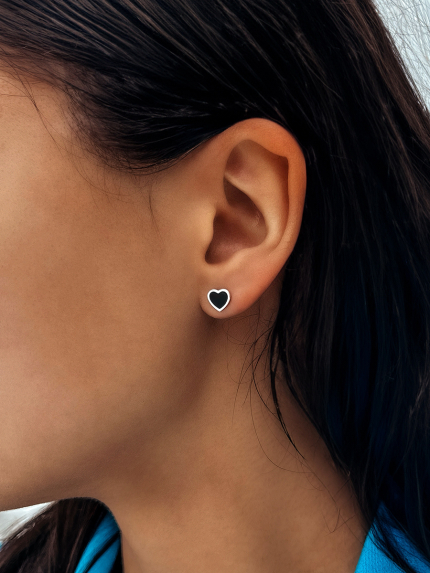 Enamel earrings Silver 925° (rhodium) 131110