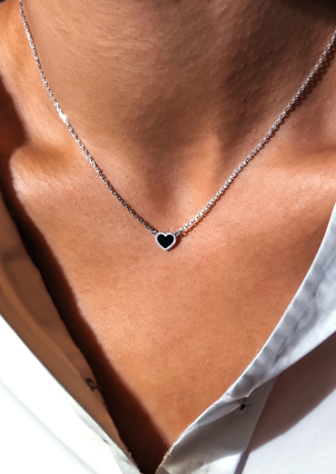 Кольє емаль Срібло 925° (родій) 131140