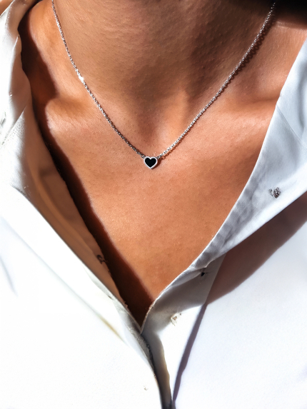 Кольє емаль Срібло 925° (родій) 131140