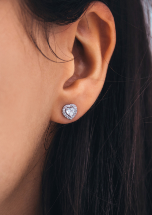 Сережки фіаніт Срібло 925° (родій) 136410