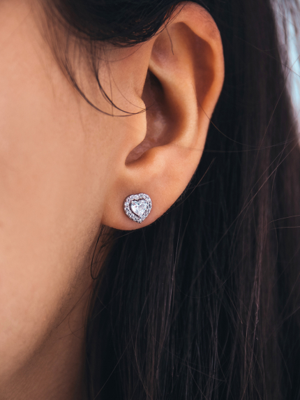 Сережки фіаніт Срібло 925° (родій) 136410