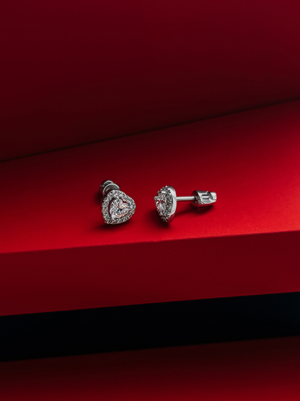 Сережки фіаніт Срібло 925° (родій) 136410