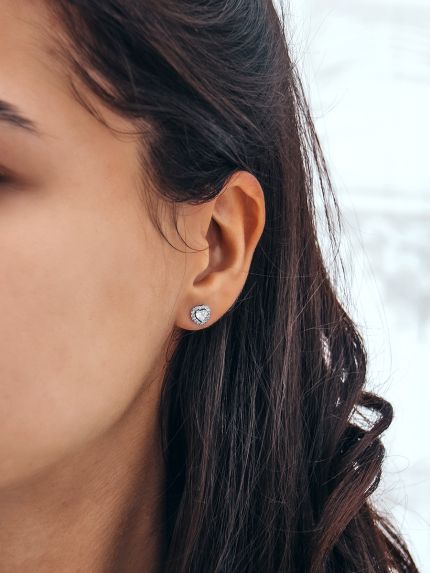 Сережки фіаніт Срібло 925° (родій) 136410