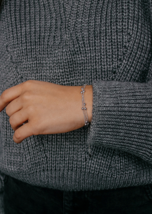 Браслет без вставок Срібло 925° (родій) 957992