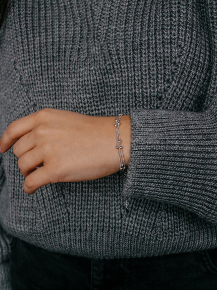 Браслет без вставок Срібло 925° (родій) 957992