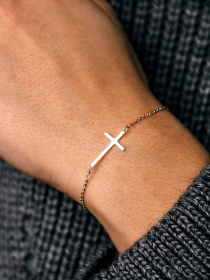 Браслет без вставок Срібло 925° (родій) APB03P