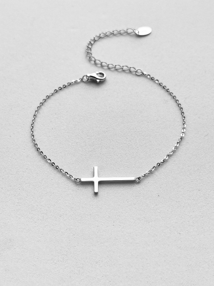 Браслет без вставок Срібло 925° (родій) APB03P