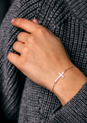 Браслет без вставок Срібло 925° (родій) APB03P