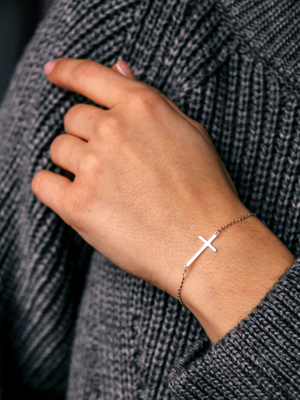 Браслет без вставок Срібло 925° (родій) APB03P