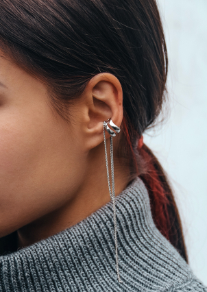 Сережки фіаніт Срібло 925° (родій) 957993