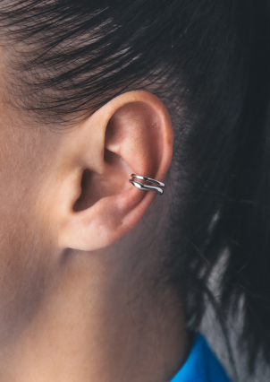 Сережки без вставок Срібло 925° (родій) 957994