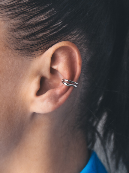 Сережки без вставок Срібло 925° (родій) 957994