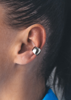 Сережки без вставок Срібло 925° (родій) 957995