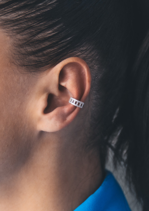 Сережки фіаніт Срібло 925° (родій) 957996