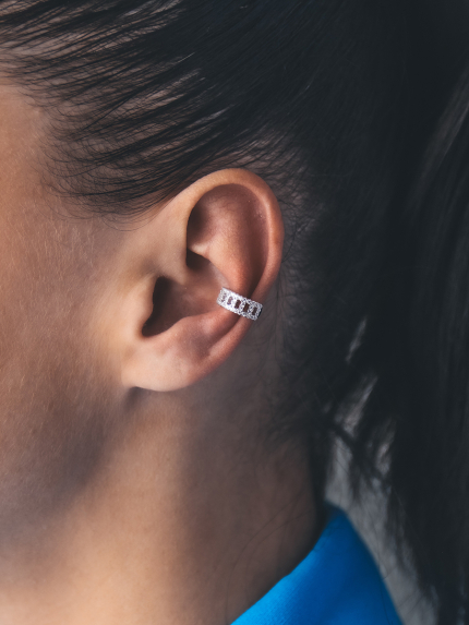 Сережки фіаніт Срібло 925° (родій) 957996