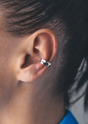 Сережки без вставок Срібло 925° (родій) 957997