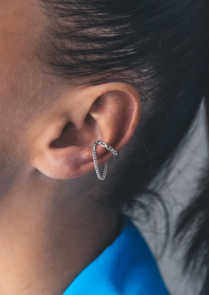 Сережки без вставок Срібло 925° (родій) 957998