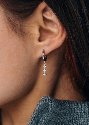 Сережки фіаніт Срібло 925° (родій) APE93P