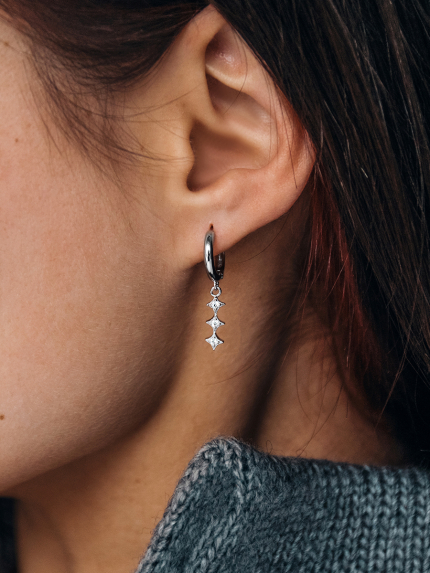 Kolczyki cyjanitowe Srebro 925° (rod) APE93P