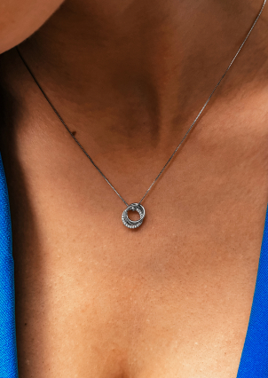 Кольє фіаніт Срібло 925° (родій) SN175N