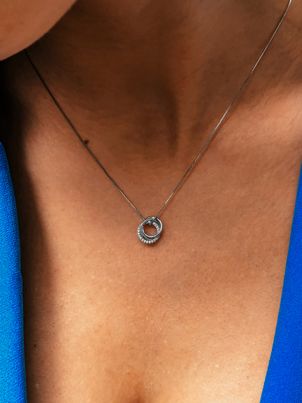 Кольє фіаніт Срібло 925° (родій) SN175N