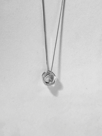 Кольє фіаніт Срібло 925° (родій) SN175N