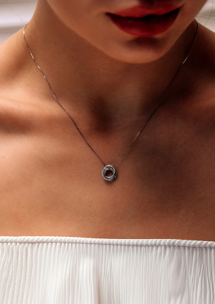 Кольє фіаніт Срібло 925° (родій) SN175N