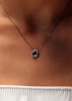 Кольє фіаніт Срібло 925° (родій) SN175N