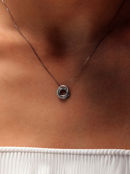 Кольє фіаніт Срібло 925° (родій) SN175N