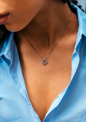 Кольє фіаніт Срібло 925° (родій) SN175N