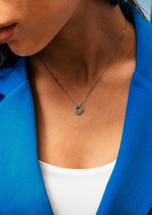 Кольє фіаніт Срібло 925° (родій) SN175N