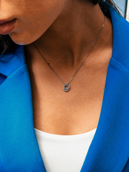 Кольє фіаніт Срібло 925° (родій) SN175N