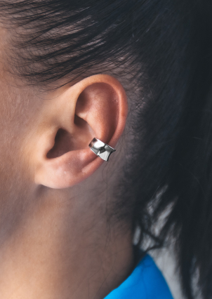 Сережки без вставок Срібло 925° (родій) 958000