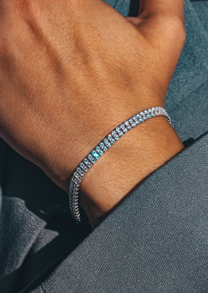 Браслет Фіаніт (5А) Срібло 925° (родій) 957974