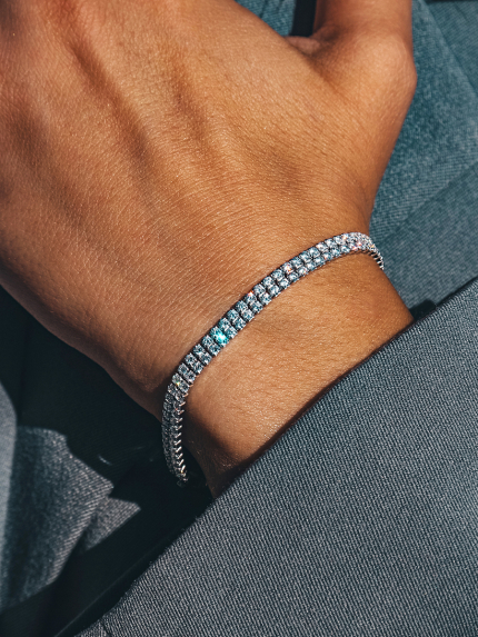 Браслет Фіаніт (5А) Срібло 925° (родій) 957974