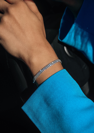 Браслет Фіаніт (5А) Срібло 925° (родій) 957974