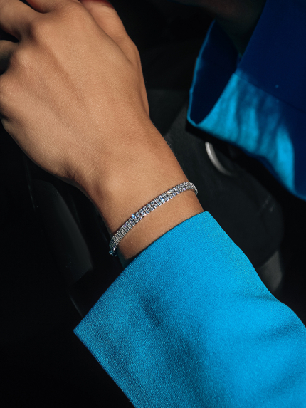 Браслет Фіаніт (5А) Срібло 925° (родій) 957974