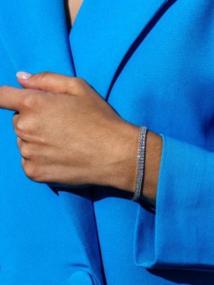 Браслет Фіаніт (5А) Срібло 925° (родій) 957974