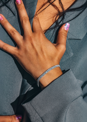 Браслет Фіаніт (5А) Срібло 925° (родій) 957974